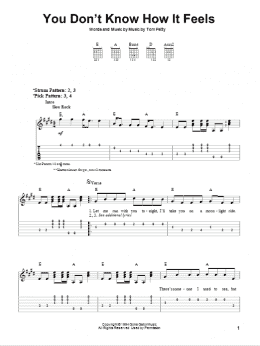 page one of You Don't Know How It Feels (Easy Guitar Tab)