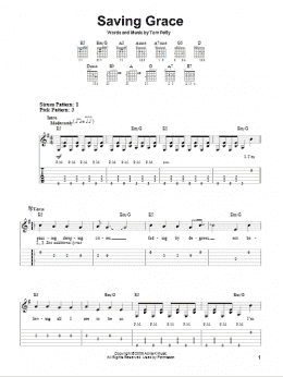 page one of Saving Grace (Easy Guitar Tab)