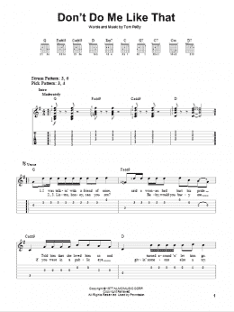 page one of Don't Do Me Like That (Easy Guitar Tab)