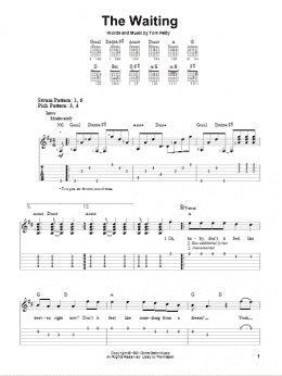 page one of The Waiting (Easy Guitar Tab)