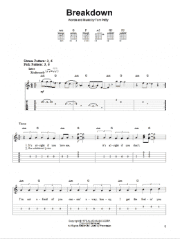 page one of Breakdown (Easy Guitar Tab)
