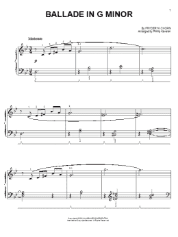 page one of Ballade In G Minor, No. 1, Op. 23 (from The Pianist) (arr. Phillip Keveren) (Easy Piano)