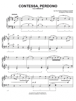 page one of Contessa Perdono (from Amadeus) (arr. Phillip Keveren) (Easy Piano)