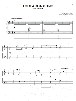 page one of Toreador Song (from The Bad News Bears) (arr. Phillip Keveren) (Easy Piano)