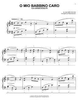 page one of O Mio Babbino Caro (from A Room with a View) (arr. Phillip Keveren) (Easy Piano)