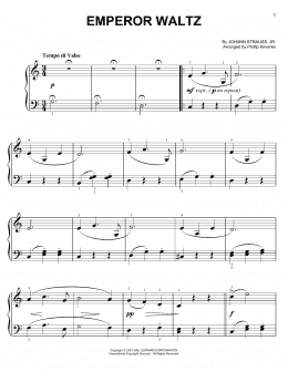 page one of Emperor Waltz (arr. Phillip Keveren) (Easy Piano)