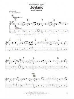 page one of Joyland (Guitar Tab)