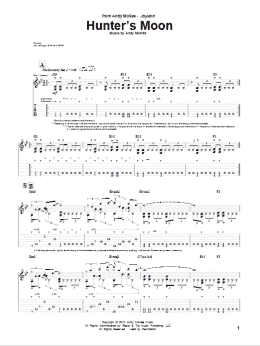 page one of Hunter's Moon (Guitar Tab)