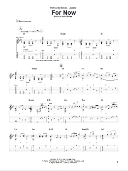 page one of For Now (Guitar Tab)