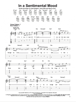 page one of In A Sentimental Mood (Easy Guitar Tab)
