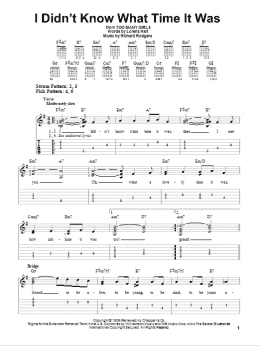 page one of I Didn't Know What Time It Was (Easy Guitar Tab)
