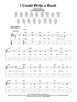 page one of I Could Write A Book (Easy Guitar Tab)