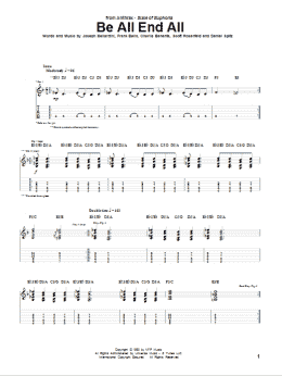 page one of Be All End All (Guitar Tab)