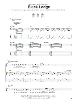 page one of Black Lodge (Guitar Tab)