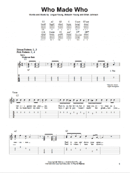 page one of Who Made Who (Easy Guitar Tab)