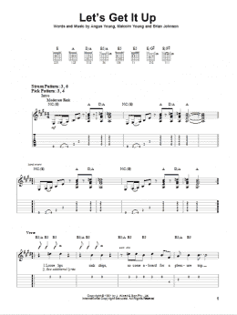 page one of Let's Get It Up (Easy Guitar Tab)