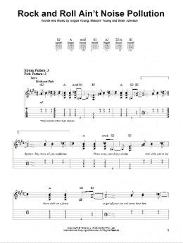 page one of Rock And Roll Ain't Noise Pollution (Easy Guitar Tab)