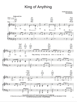 page one of King Of Anything (Piano, Vocal & Guitar Chords (Right-Hand Melody))