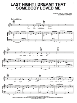 page one of Last Night I Dreamt That Somebody Loved Me (Piano, Vocal & Guitar Chords (Right-Hand Melody))