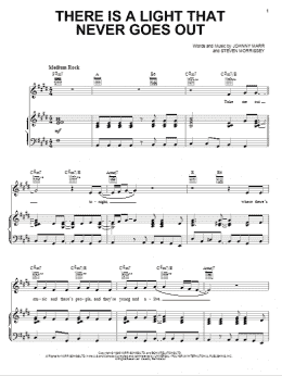 page one of There Is A Light That Never Goes Out (Piano, Vocal & Guitar Chords (Right-Hand Melody))