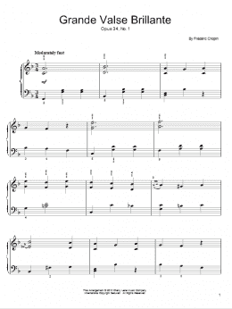 page one of Grande Valse Brillante In A Minor, Op. 34, No. 1 (Easy Piano)