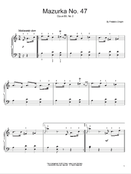 page one of Mazurka In A Minor, Op. 68, No. 2 (Easy Piano)