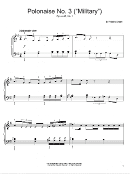 page one of Polonaise  Op. 40, No. 1 (Easy Piano)
