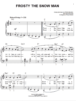 page one of Frosty The Snow Man [Jazz version] (arr. Phillip Keveren) (Easy Piano)