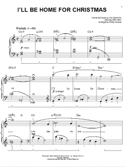 page one of I'll Be Home For Christmas [Jazz version] (arr. Phillip Keveren) (Easy Piano)