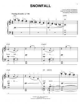 page one of Snowfall [Jazz version] (arr. Phillip Keveren) (Easy Piano)