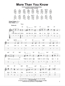 page one of More Than You Know (Easy Guitar Tab)