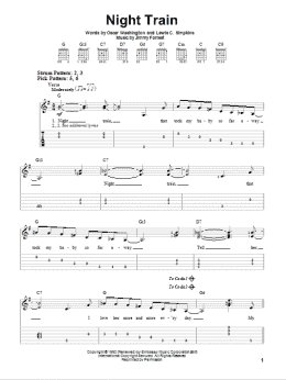 page one of Night Train (Easy Guitar Tab)