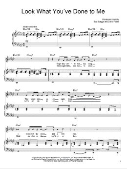 page one of Look What You've Done To Me (Piano, Vocal & Guitar Chords (Right-Hand Melody))