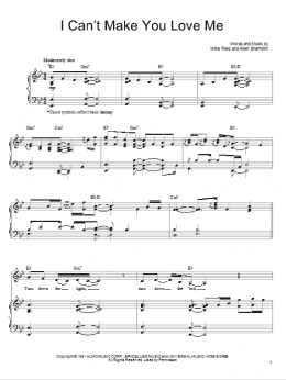 page one of I Can't Make You Love Me (Piano, Vocal & Guitar Chords (Right-Hand Melody))