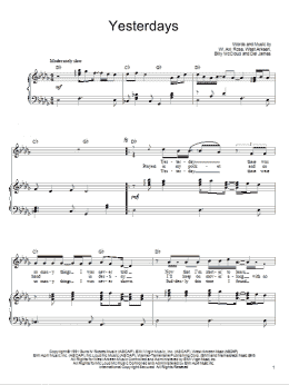 page one of Yesterdays (Piano, Vocal & Guitar Chords (Right-Hand Melody))