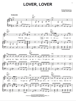page one of Lover, Lover (Piano, Vocal & Guitar Chords (Right-Hand Melody))