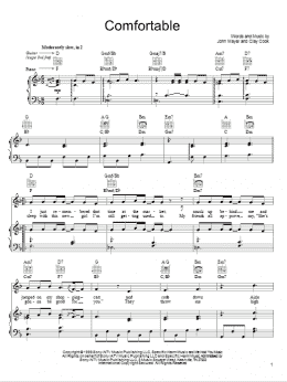 page one of Comfortable (Piano, Vocal & Guitar Chords (Right-Hand Melody))