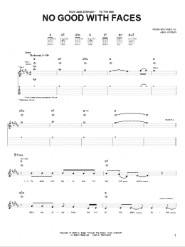 page one of No Good With Faces (Guitar Tab)