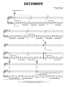 page one of December (Piano, Vocal & Guitar Chords (Right-Hand Melody))