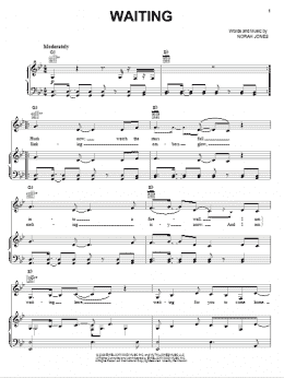 page one of Waiting (Piano, Vocal & Guitar Chords (Right-Hand Melody))