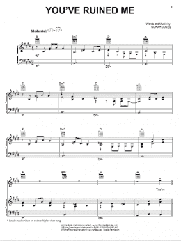 page one of You've Ruined Me (Piano, Vocal & Guitar Chords (Right-Hand Melody))