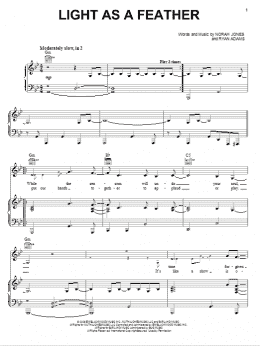 page one of Light As A Feather (Piano, Vocal & Guitar Chords (Right-Hand Melody))