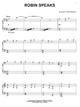 page one of Robin Speaks (Piano Solo)