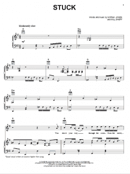 page one of Stuck (Piano, Vocal & Guitar Chords (Right-Hand Melody))