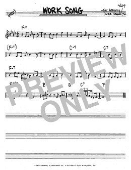 page one of Work Song (Real Book – Melody & Chords – C Instruments)