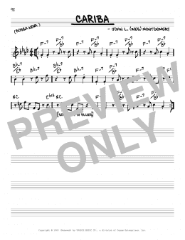 page one of Cariba (Real Book – Melody & Chords – C Instruments)