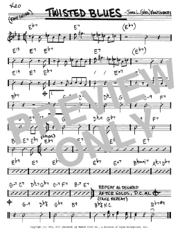 page one of Twisted Blues (Real Book – Melody & Chords – Eb Instruments)