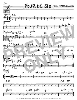page one of Four On Six (Real Book – Melody & Chords – Bass Clef Instruments)