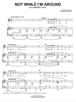 page one of Not While I'm Around (Piano, Vocal & Guitar Chords (Right-Hand Melody))