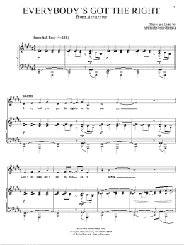 page one of Everybody's Got The Right (Piano & Vocal)